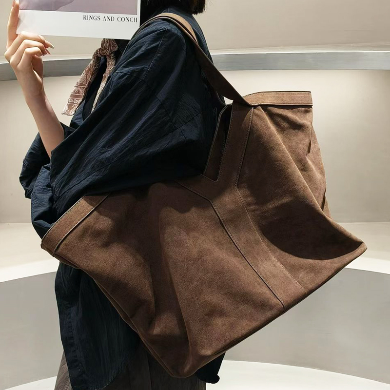 Oversized Faux Suede Tote Bags - Luxury Bags Tote ulasan dan harga