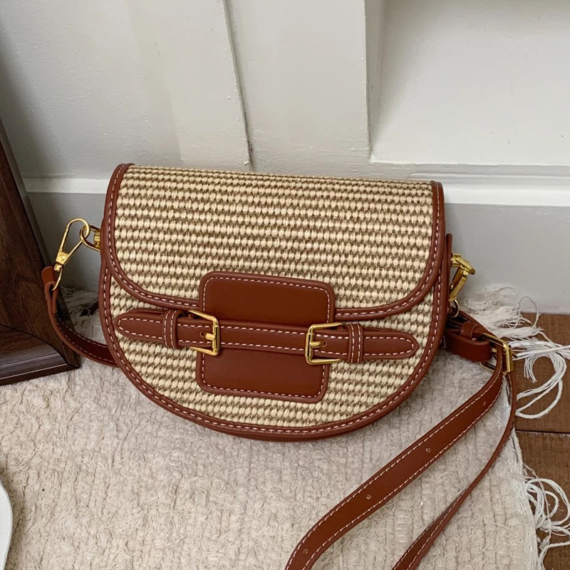 England Style Mini Straw Saddl - Luxury Bags Leather ulasan dan harga